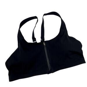 Athleta Black Zip Front Sports Bra